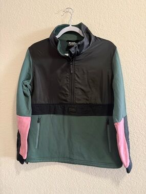 Mons Royale Women’s Merino Wool Blend Pull Over Half Zip Color Black Size Small